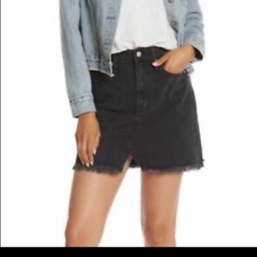 Madewell Black Denim Mini Skirt